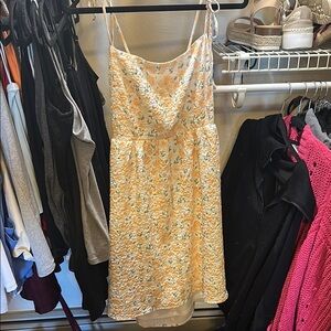 Altar'd State yellow Mini Dress Spaghetti Straps